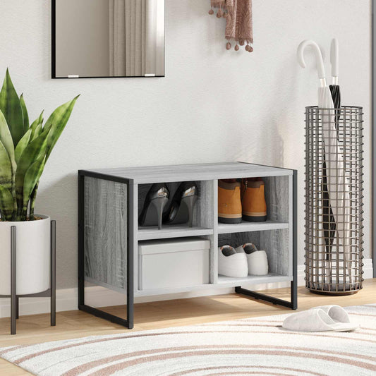 vidaXL Shoe Cabinet 60 x 35 x 44 cm Engineered Wood Grey Sonoma