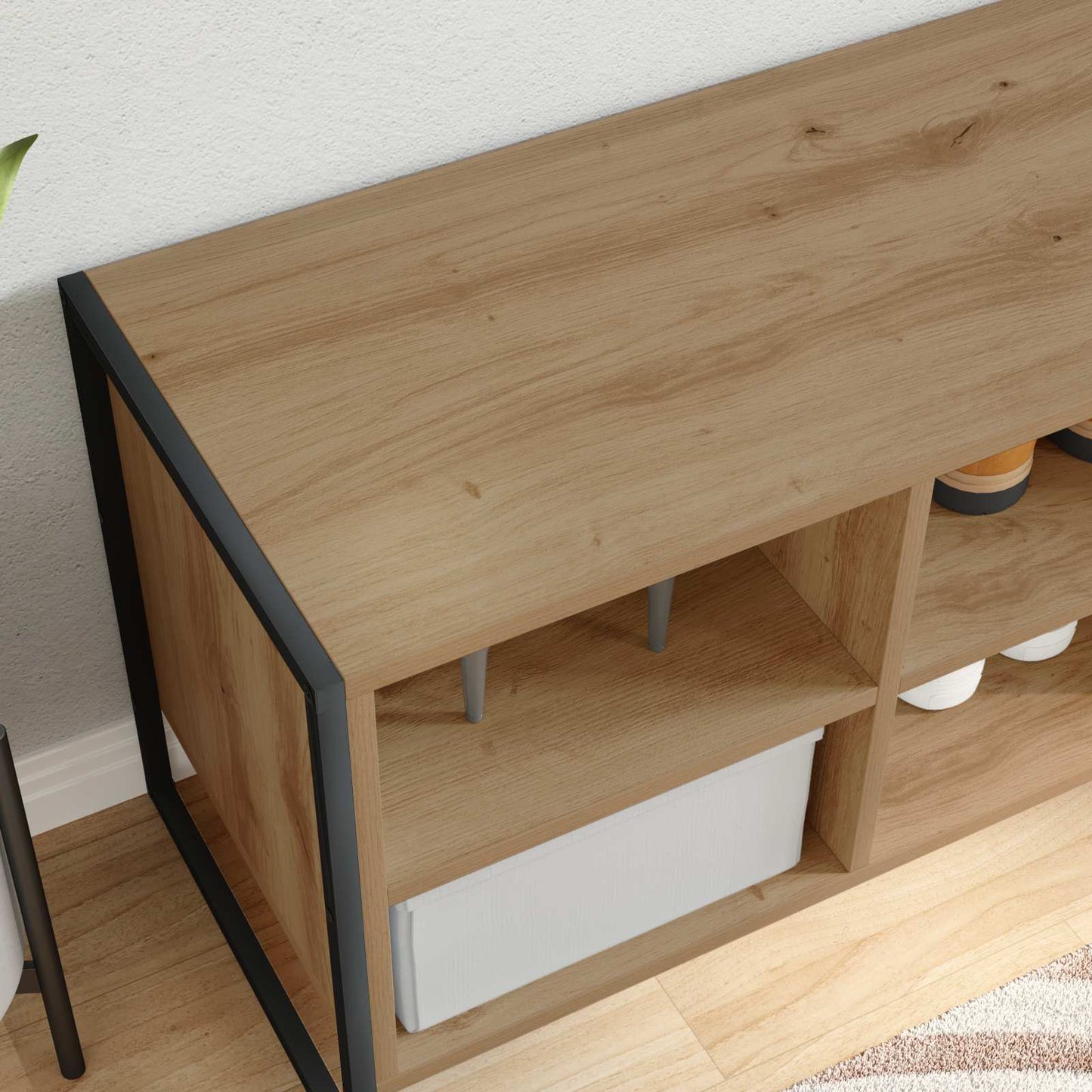 vidaXL Shoe Cabinet Artisian Oak 60 x 35 x 44 cm Engineered Wood