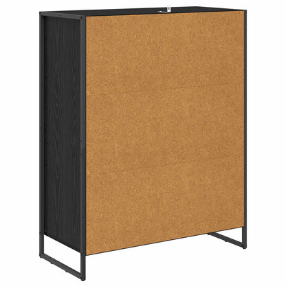 vidaXL Shoe Cabinet Black Oak 79 x 36 x 100 cm Engineered Wood