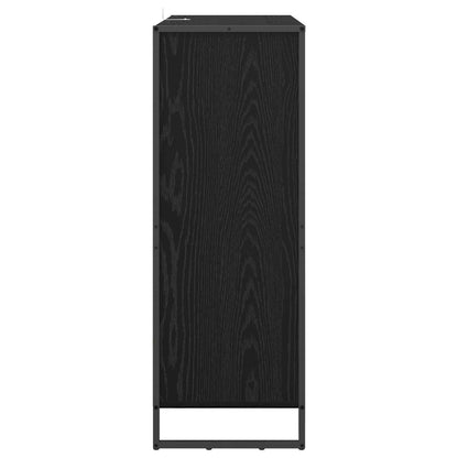 vidaXL Shoe Cabinet Black Oak 79 x 36 x 100 cm Engineered Wood