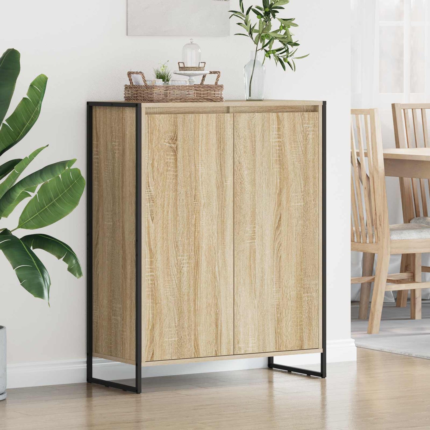 vidaXL Shoe Cabinet with Door Sonoma 79 x 36 x 100 cm Engineered Wood