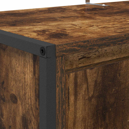 vidaXL Shoe Cabinet Smoke Oak 79 x 36 x 100 cm Engineered Wood