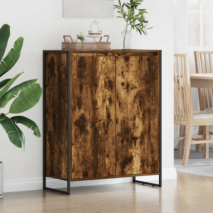 vidaXL Shoe Cabinet Smoke Oak 79 x 36 x 100 cm Engineered Wood