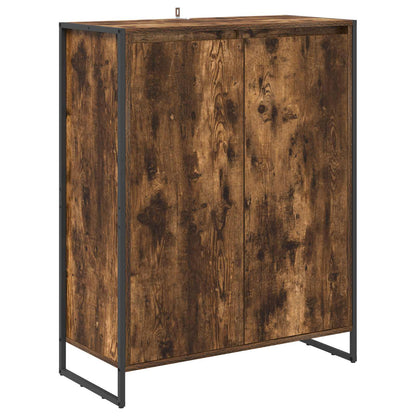 vidaXL Shoe Cabinet Smoke Oak 79 x 36 x 100 cm Engineered Wood