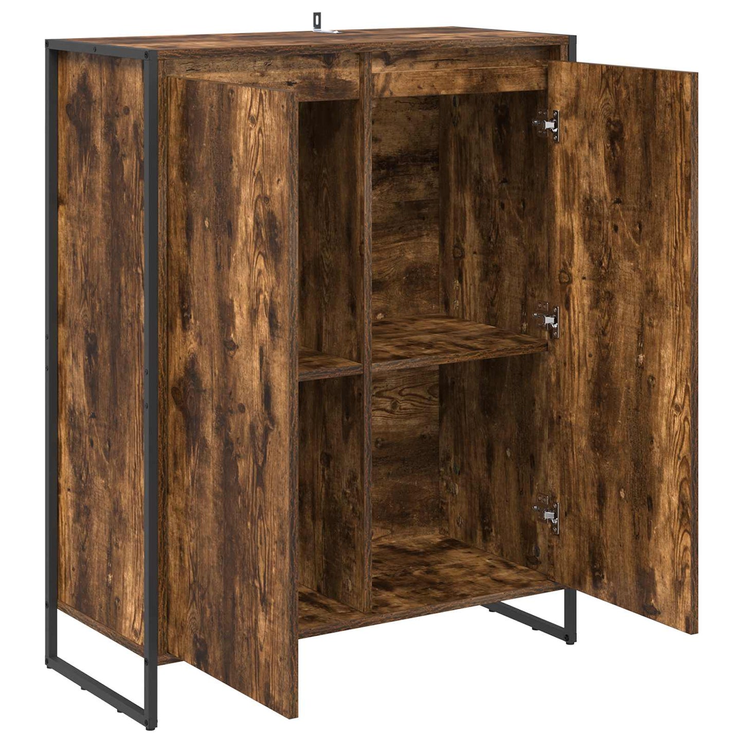 vidaXL Shoe Cabinet Smoke Oak 79 x 36 x 100 cm Engineered Wood