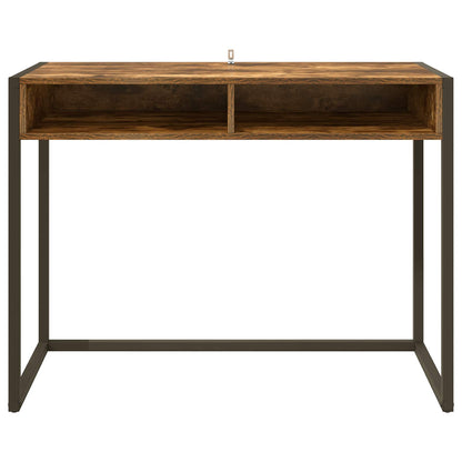 vidaXL Desk Smoke Oak Engineered Wood 100 x 50 x 75 cm