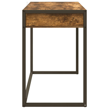 vidaXL Desk with Storage Smoke Oak 100 x 50 x 75 cm Engineered Wood