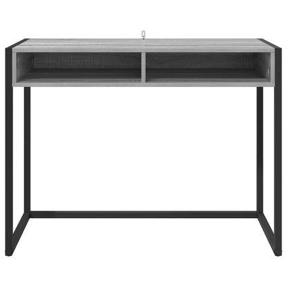 vidaXL Desk with Storage Grey Sonoma 100 x 50 x 75 cm Engineered Wood