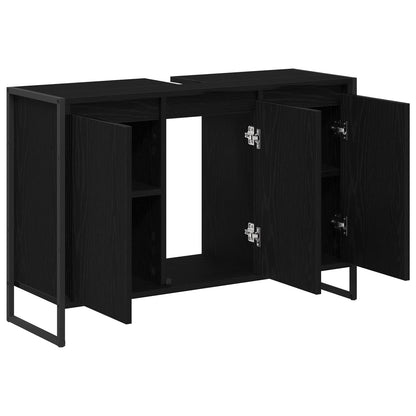 vidaXL Bathroom Cabinet Black Oak 90 x 30 x 60 cm Engineered Wood