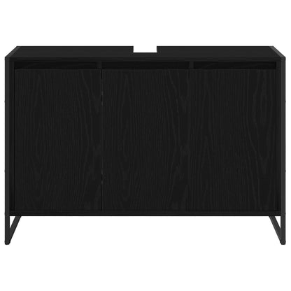 vidaXL Bathroom Cabinet Black Oak 90 x 30 x 60 cm Engineered Wood