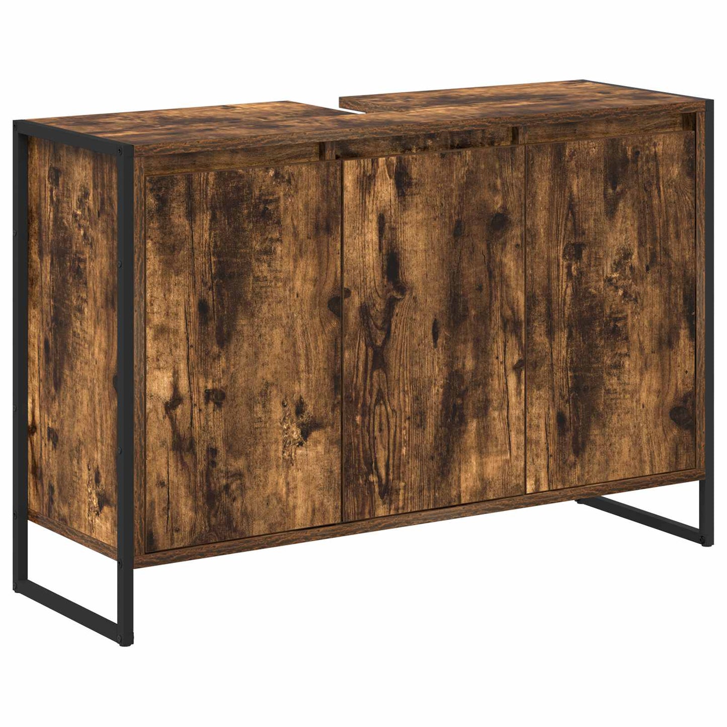 vidaXL Bathroom Cabinet Smoke Oak 90 x 30 x 60 cm Engineered Wood