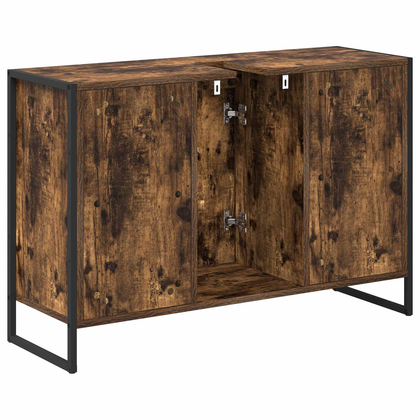 vidaXL Bathroom Cabinet Smoke Oak 90 x 30 x 60 cm Engineered Wood