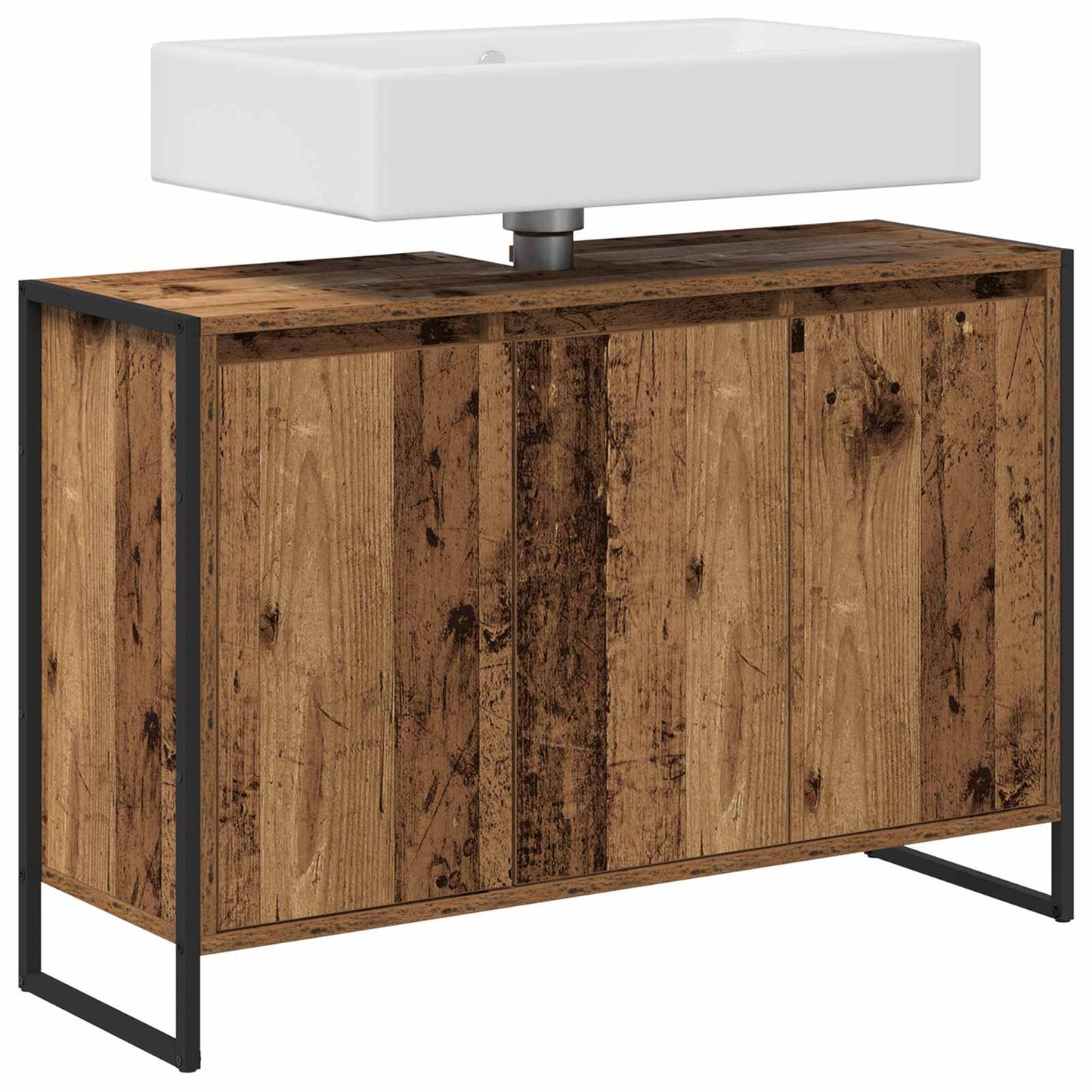 vidaXL Bathroom Cabinet Old Wood 90 x 30 x 60 cm Engineered Wood