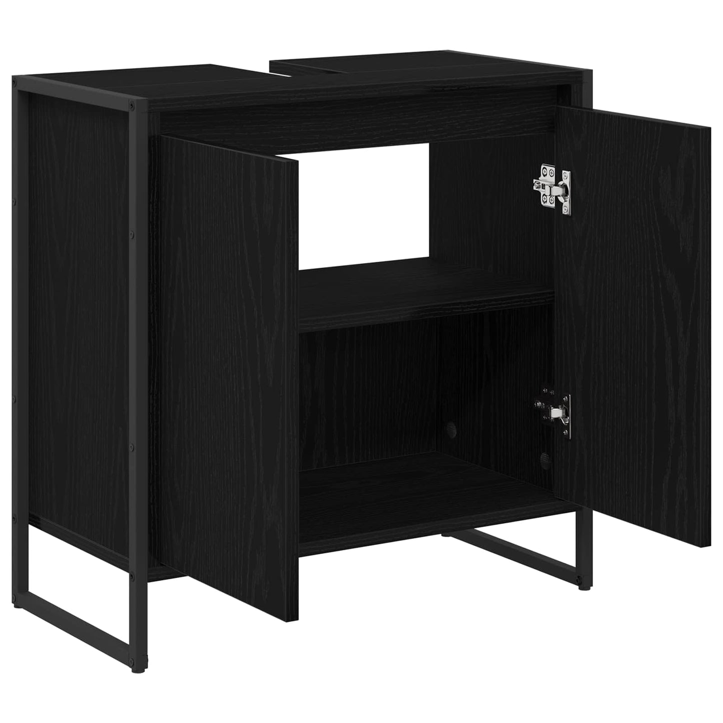 vidaXL Bathroom Cabinet Black Oak 60 x 30 x 60 cm Engineered Wood