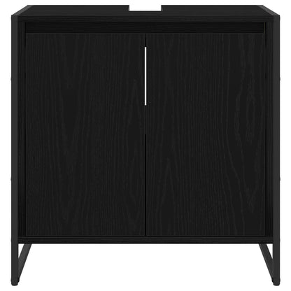 vidaXL Bathroom Cabinet Black Oak 60 x 30 x 60 cm Engineered Wood