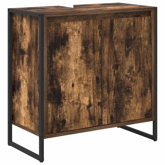 vidaXL Bathroom Cabinet Smoke Oak 60 x 30 x 60 cm Engineered Wood