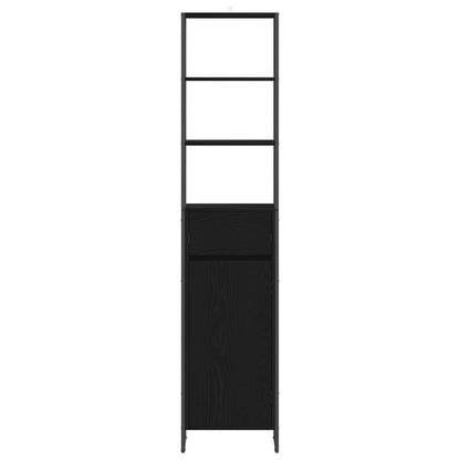 vidaXL Bathroom Cabinet Black Oak 40 x 30 x 180 cm Engineered Wood