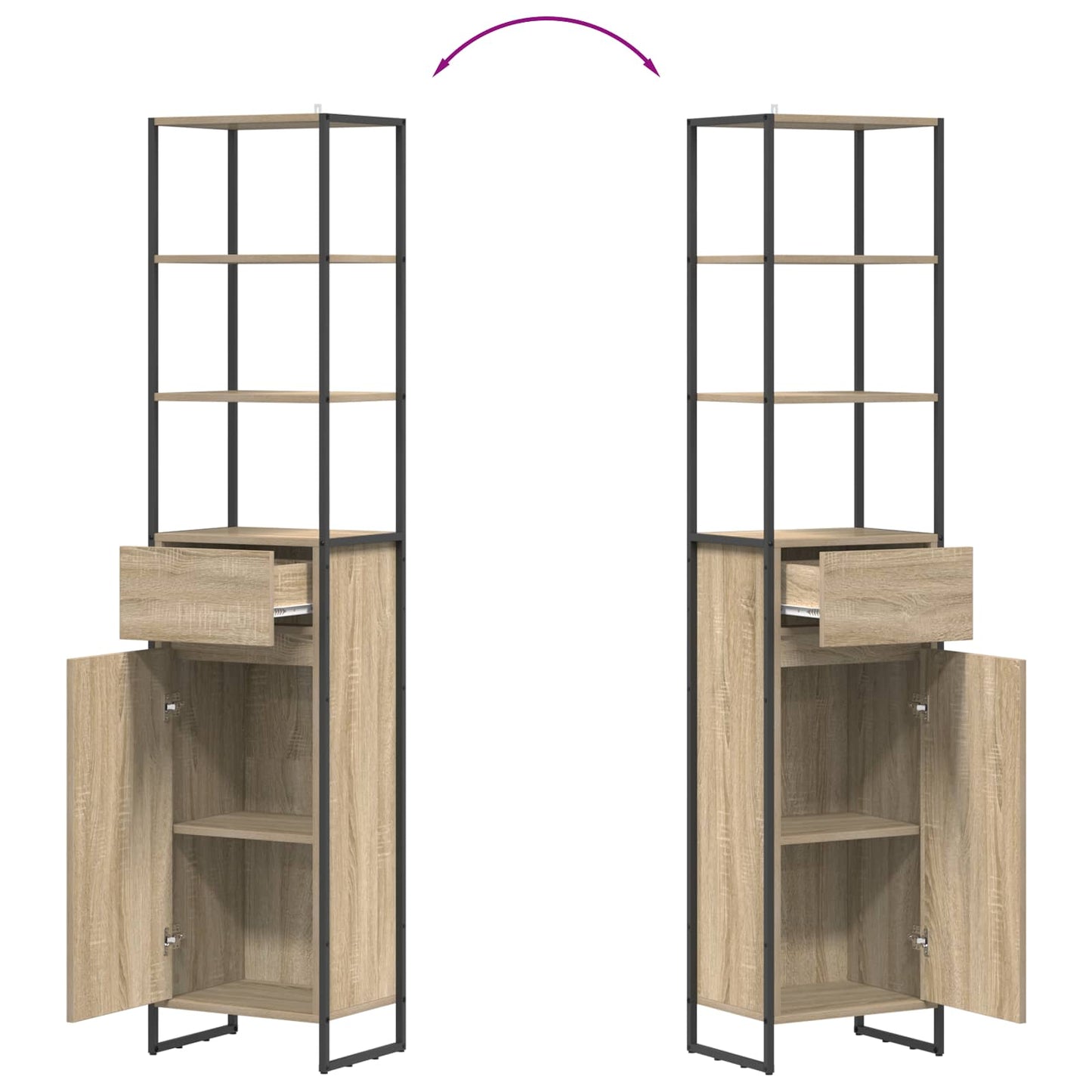 vidaXL Bathroom Cabinet Sonoma 40 x 30 x 180 cm Engineered Wood
