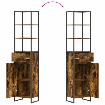 vidaXL Bathroom Cabinet Smoke Oak 40 x 30 x 180 cm Engineered Wood