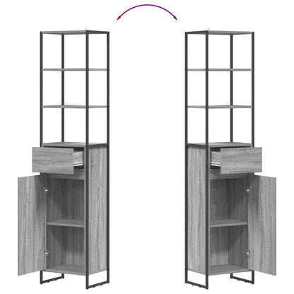 vidaXL Bathroom Cabinet Grey Sonoma 40 x 30 x 180 cm Engineered Wood