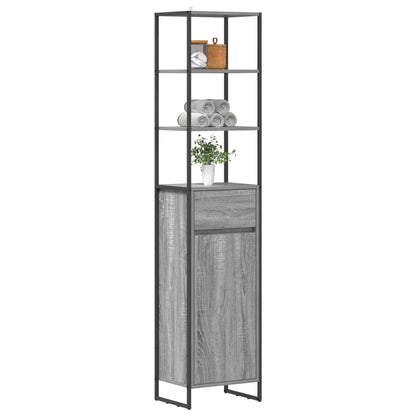 vidaXL Bathroom Cabinet Grey Sonoma 40 x 30 x 180 cm Engineered Wood