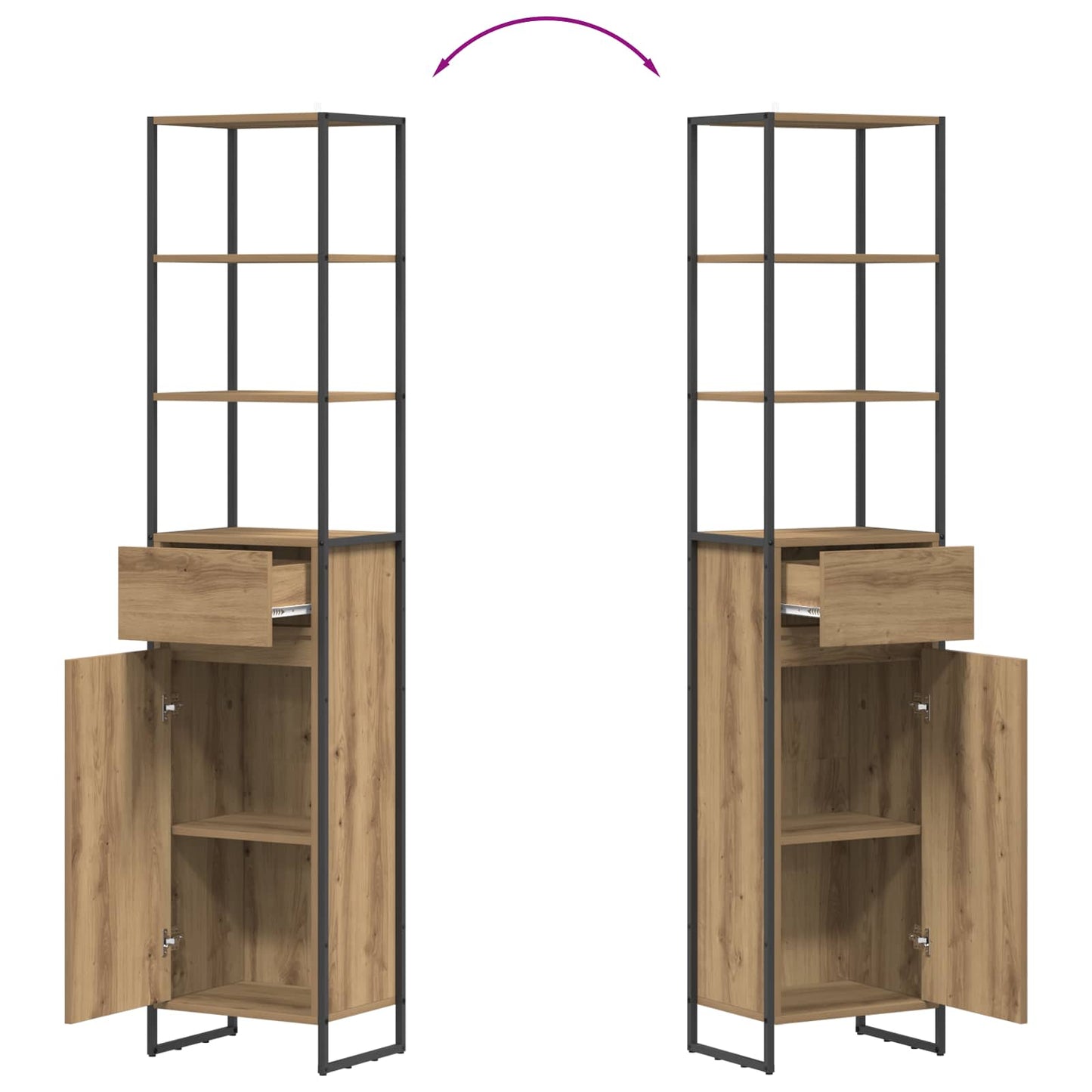 vidaXL Bathroom Cabinet Artisian Oak 40 x 30 x 180 cm Engineered Wood
