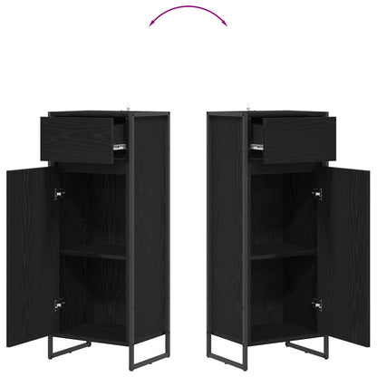 vidaXL Bathroom Cabinet Black Oak 40 x 30 x 100 cm Engineered Wood