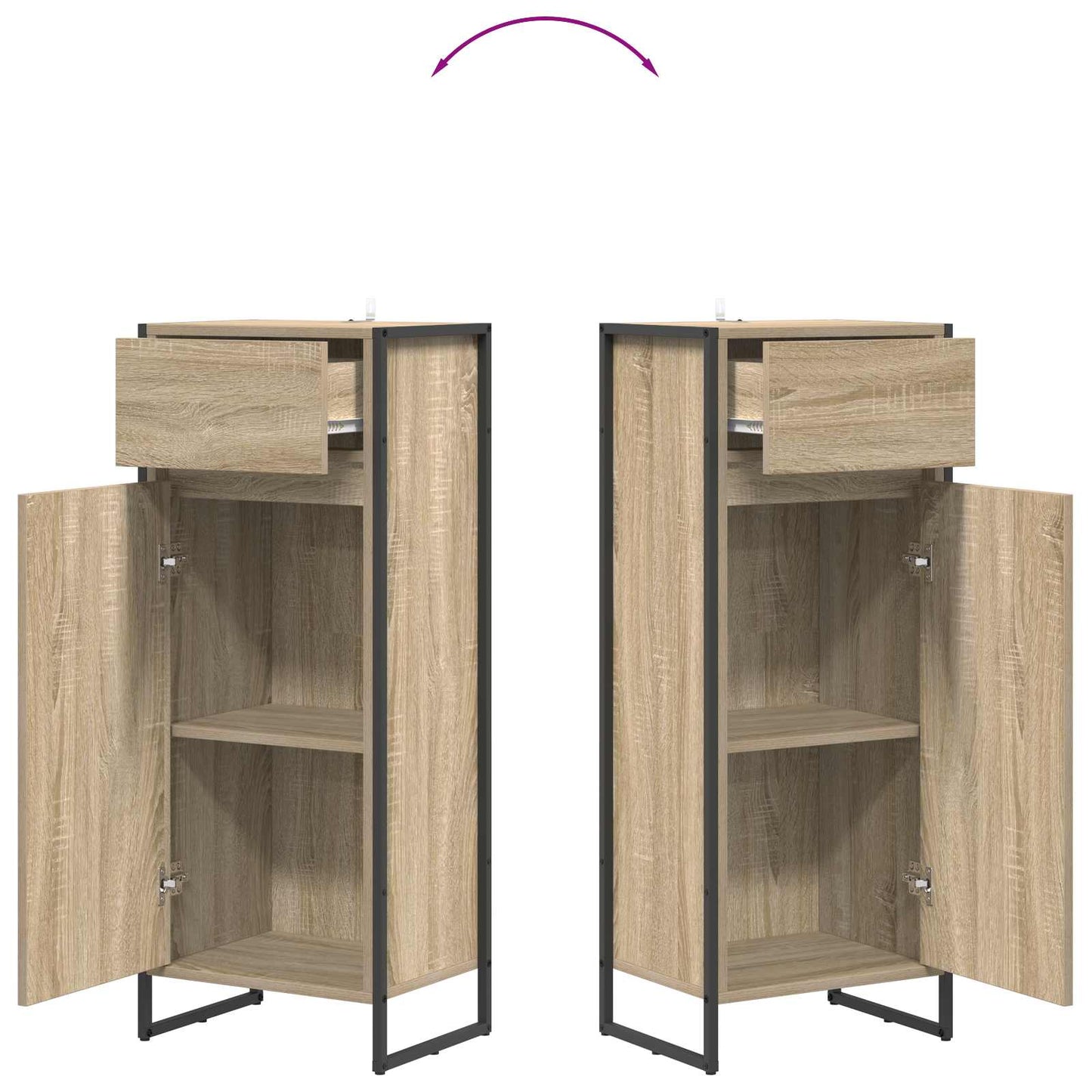 vidaXL Bathroom Cabinet Sonoma 40 x 30 x 100 cm Engineered Wood