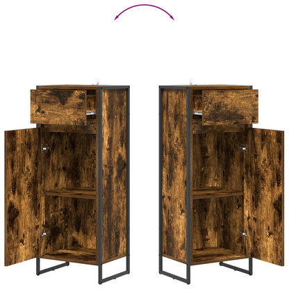 vidaXL Bathroom Cabinet Smoke Oak 40 x 30 x 100 cm Engineered Wood