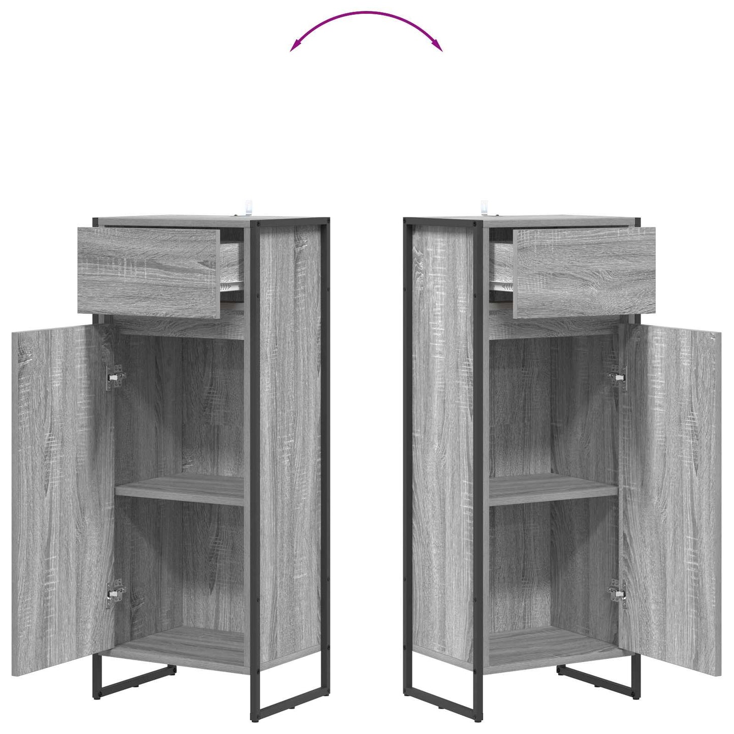 vidaXL Bathroom Cabinet Grey Sonoma 40 x 30 x 100 cm Engineered Wood