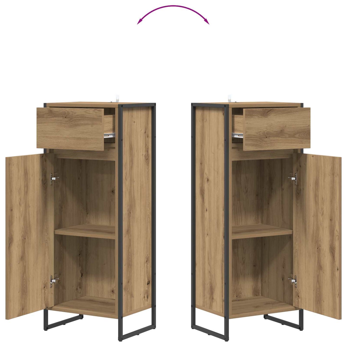 vidaXL Bathroom Cabinet Artisian Oak 40 x 30 x 100 cm Engineered Wood