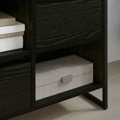 vidaXL TV Cabinet Black Oak 100 x 36 x 49.5 cm Engineered Wood
