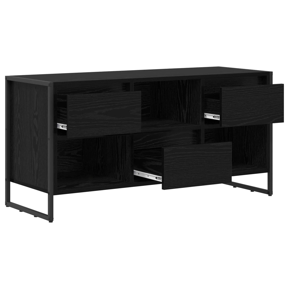 vidaXL TV Cabinet 100 x 36 x 49.5 cm Black Oak Engineered Wood
