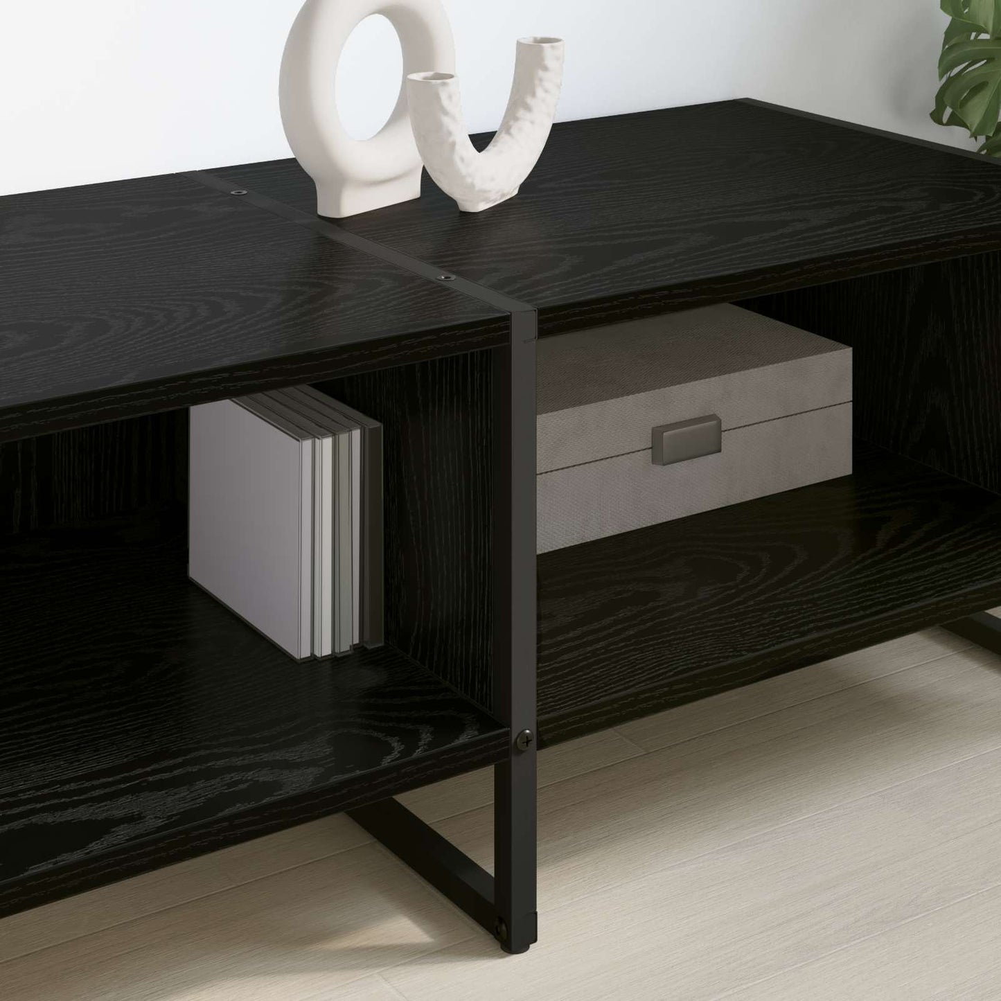vidaXL TV Cabinet Black Oak 170.5 x 36 x 30.5 cm Engineered Wood