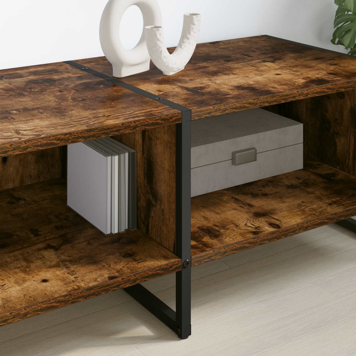 vidaXL TV Cabinet 170.5 x 36 x 30.5 cm Smoke Oak Engineered Wood