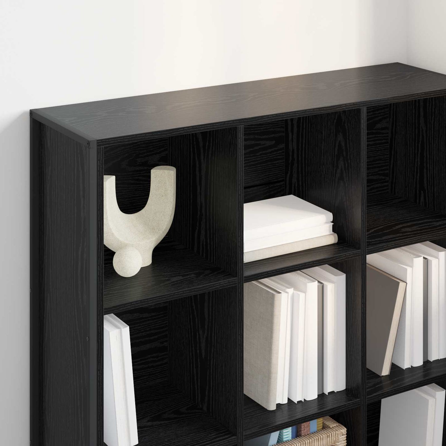 vidaXL Book Cabinet 99.5 x 30 x 108.5 cm Engineered Wood Black Oak