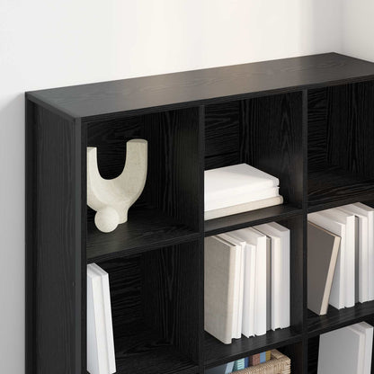 vidaXL Book Cabinet 99.5 x 30 x 108.5 cm Engineered Wood Black Oak
