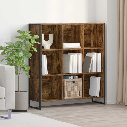 vidaXL Book Cabinet 99.5 x 30 x 108.5 cm Engineered Wood Smoke Oak