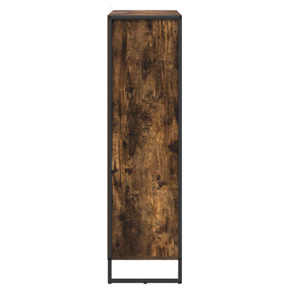 vidaXL Book Cabinet Smoke Oak 99.5 x 30 x 108.5 cm Engineered Wood