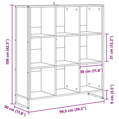 vidaXL Book Cabinet Artisian Oak 99.5 x 30 x 108.5 cm Engineered Wood