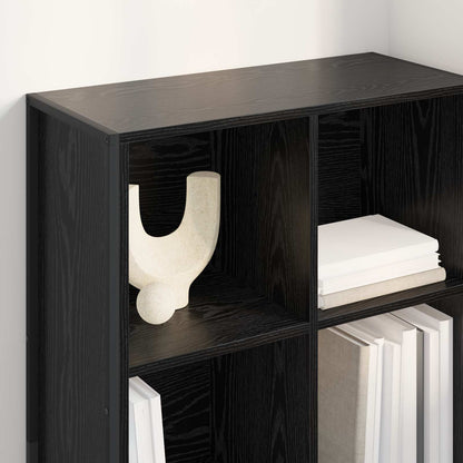 vidaXL Book Cabinet 99.5 x 30 x 108.5 cm Engineered Wood Black Oak