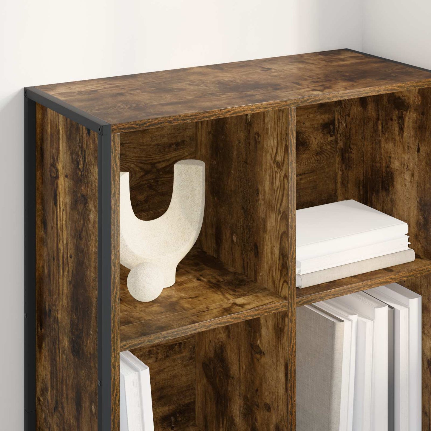 vidaXL Book Cabinet Smoke Oak 99.5 x 30 x 108.5 cm Engineered Wood