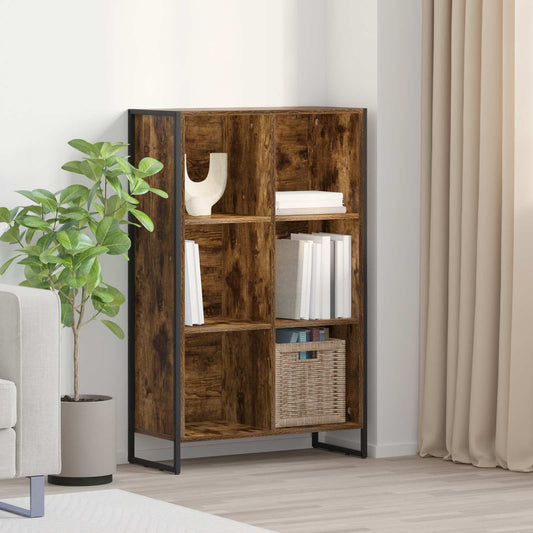 vidaXL Book Cabinet 99.5 x 30 x 108.5 cm Engineered Wood Smoke Oak