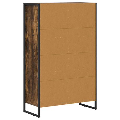 vidaXL Book Cabinet Smoke Oak 99.5 x 30 x 108.5 cm Engineered Wood