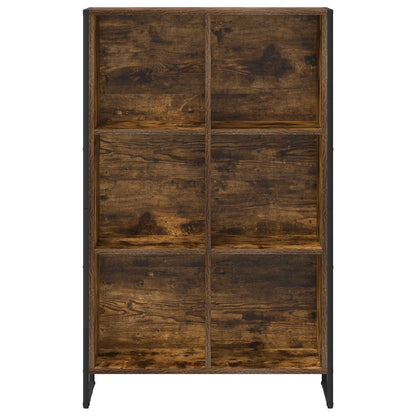 vidaXL Book Cabinet Smoke Oak 99.5 x 30 x 108.5 cm Engineered Wood