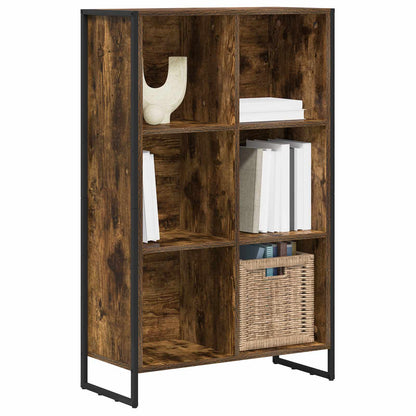 vidaXL Book Cabinet Smoke Oak 99.5 x 30 x 108.5 cm Engineered Wood