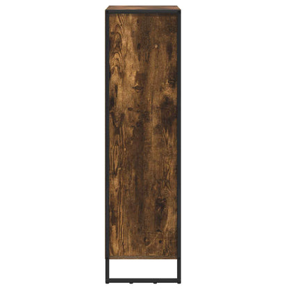 vidaXL Book Cabinet Smoke Oak 99.5 x 30 x 108.5 cm Engineered Wood
