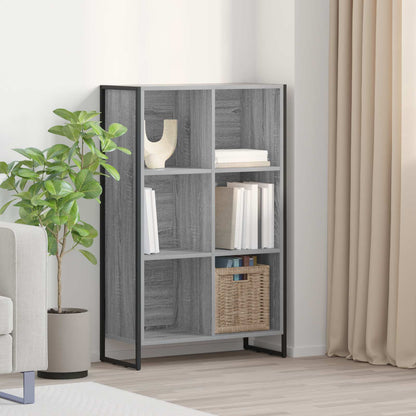 vidaXL Book Cabinet 99.5 x 30 x 108.5 cm Engineered Wood Grey Sonoma