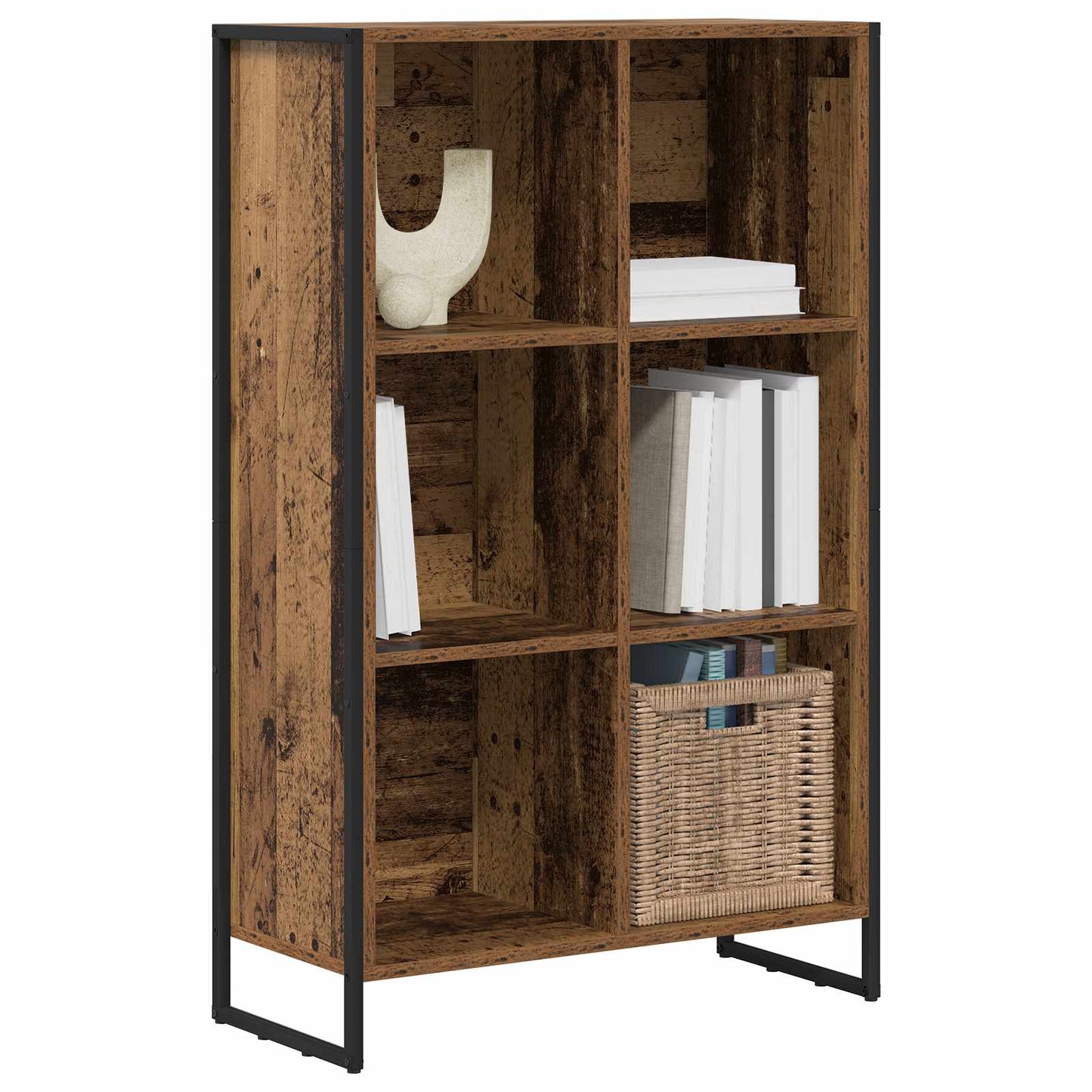 vidaXL Book Cabinet Old Wood 99.5 x 30 x 108.5 cm Engineered Wood
