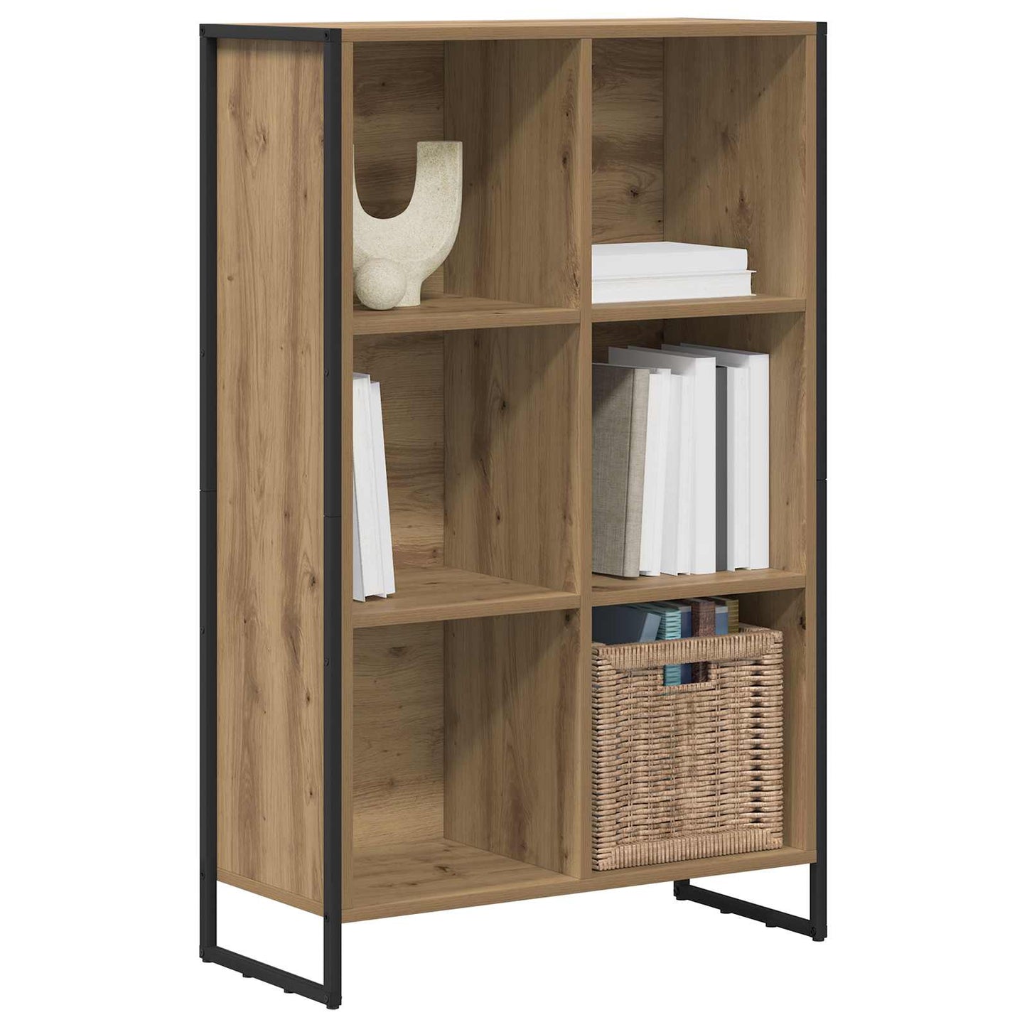vidaXL Book Cabinet 99.5 x 30 x 108.5 cm Engineered Wood Artisian Oak